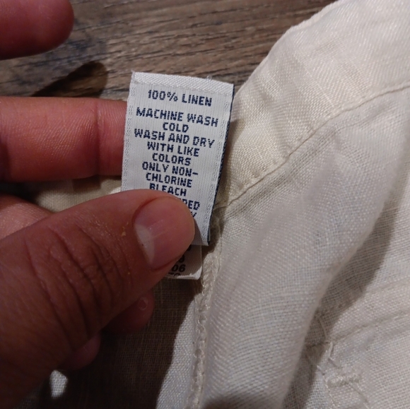 GAP Women  Light Tan Cargo Pants 100% Linen - Picture 5 of 7